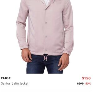 PAIGE Pink Lightweight Satin Bomber Jacket